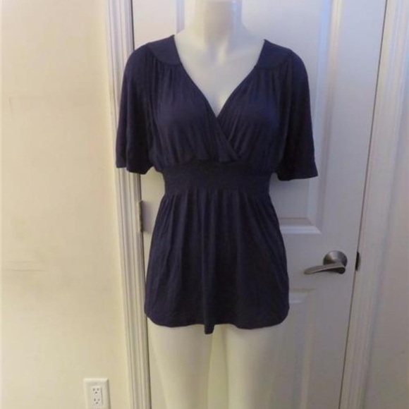 WOMENS MICHAEL KORS PURPLE V-NECK TOP S/P - Picture 1 of 3